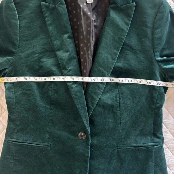 J. Crew Women's Deep Green Velvet Blazer - Picture 8 of 10